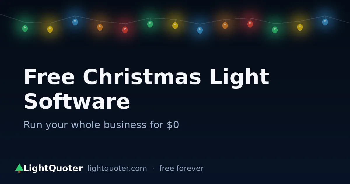 Free christmas light software — LightQuoter satellite measurement, mockups, quoting, and payments, free to start
